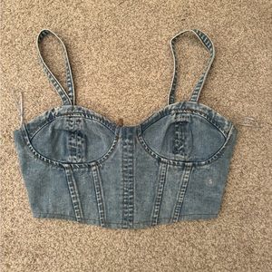 L.A. Hearts denim cropped top